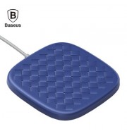 Baseus BSWC - P13 Fast Wireless Charger Woven Leather Charging Pad 10W (BLUE)