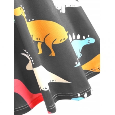 Plus Size Dinosaur Print Tank Dress (GRAY)