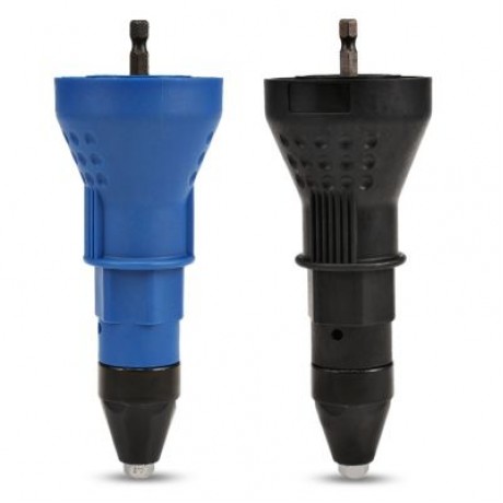 Electric Rivet Gun Cordless Riveting Drill Adapter Insert Nut Tool 2.4 - 4.8mm (BLACK)