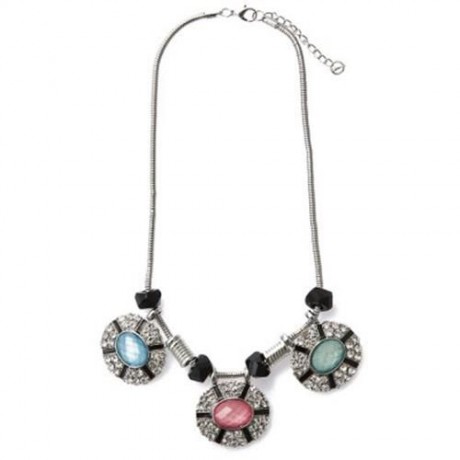 TRENDY ROUND SHAPE PENDANT NECKLACE FOR WOMEN (COLORFUL)