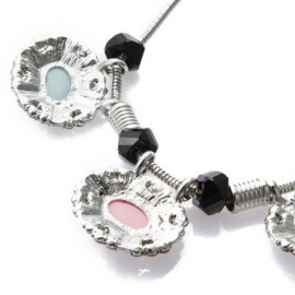 TRENDY ROUND SHAPE PENDANT NECKLACE FOR WOMEN (COLORFUL)