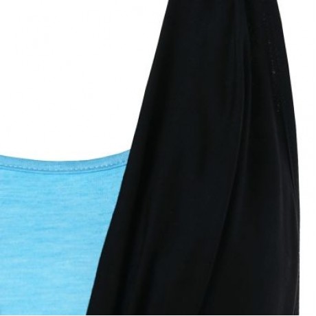 Sleeveless Crochet Back Panel Tank Top (BLACK)