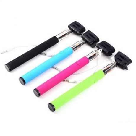 Z07 - 5S 3.5MM USB CABLE CONNECTION EXTENDABLE SELF PORTRAIT SELFIE HANDHOLD STICK MONOPOD