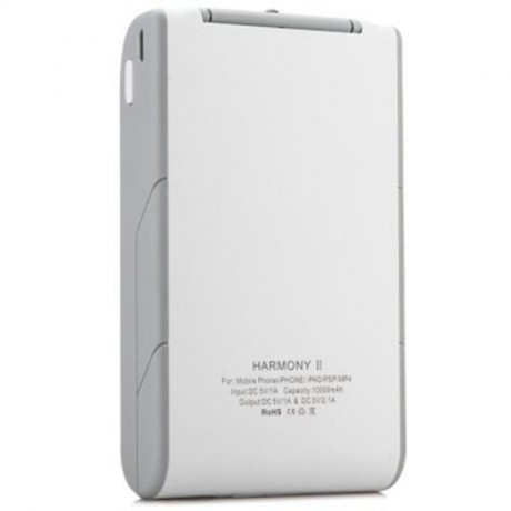 KONFULON 10000MAH DUAL USB OUTPUTS DESIGN PORTABLE MOBILE POWER BANK (WHITE)