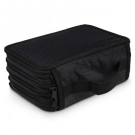 Student Large Capacity 4 Layer Pencil Case Portable Pen Bag for Sketching Class (BLACK)
