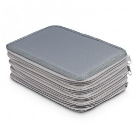 Student Large Capacity 4 Layer Pencil Case Portable Pen Bag for Sketching Class (GRAY)