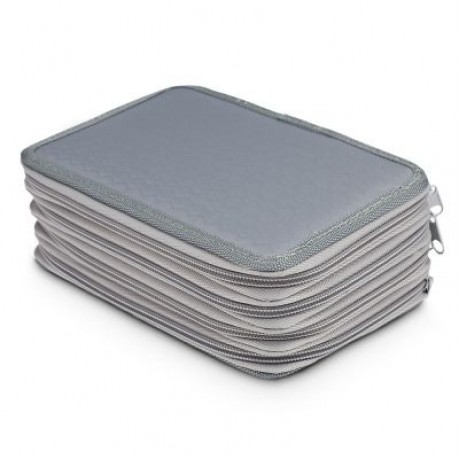 Student Large Capacity 4 Layer Pencil Case Portable Pen Bag for Sketching Class (GRAY)