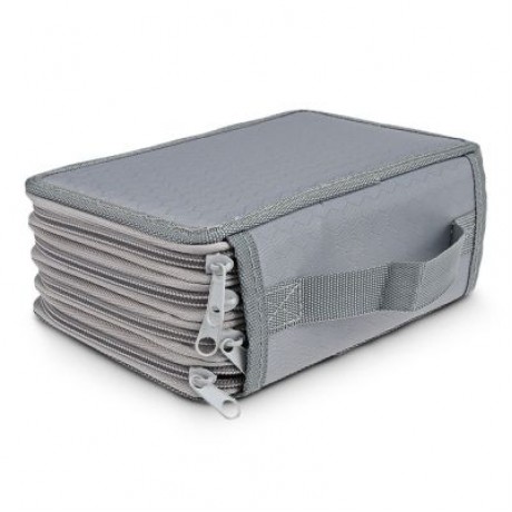 Student Large Capacity 4 Layer Pencil Case Portable Pen Bag for Sketching Class (GRAY)