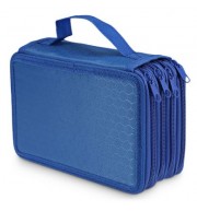 Student Large Capacity 4 Layer Pencil Case Portable Pen Bag for Sketching Class (BLUE)