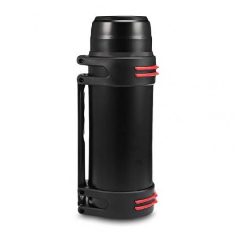 Outdoor Large Capacity Vacuum Insulated Flask Stainless Steel Bottle for Travel (BLACK)