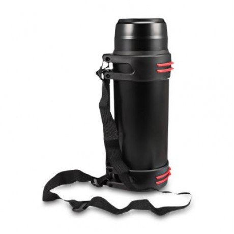 Outdoor Large Capacity Vacuum Insulated Flask Stainless Steel Bottle for Travel (BLACK)