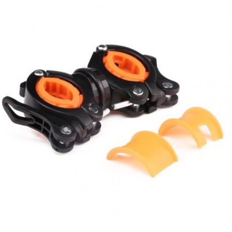 Wheelup 360 Degree Rotation Cycling Bicycle Flashlight Holder Bike Light Mount (BLACK)