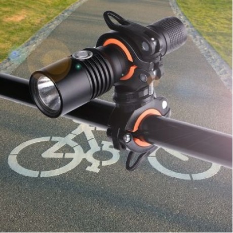 Wheelup 360 Degree Rotation Cycling Bicycle Flashlight Holder Bike Light Mount (BLACK)