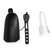 T6 USB Rechargeable Aluminum LED Bike Cycling Front Light with Horn Sound (BLACK)