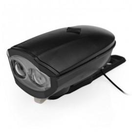T6 USB Rechargeable Aluminum LED Bike Cycling Front Light with Horn Sound (BLACK)