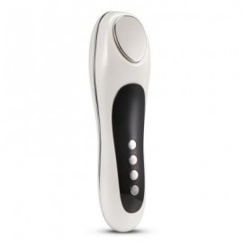Ultrasonic Electric Vibrating Facial Skin Cold and Heat Ion Beauty Instrument (WHITE)
