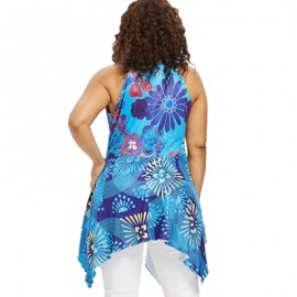 Plus Size Cutaway Handkerchief Tank Top (DEEP SKY BLUE)