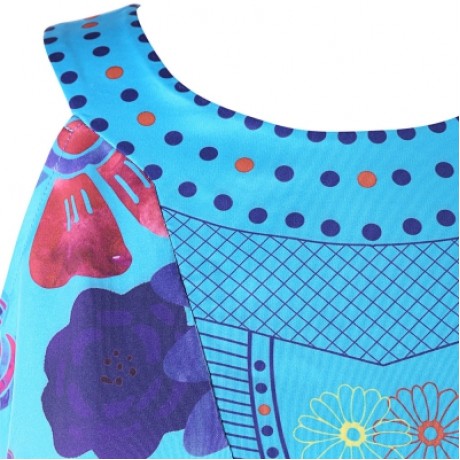Plus Size Cutaway Handkerchief Tank Top (DEEP SKY BLUE)