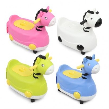 Baby Infant Potty Chair Child Toilet Training Seat PP with Wheels for Boys Girls (WHITE)