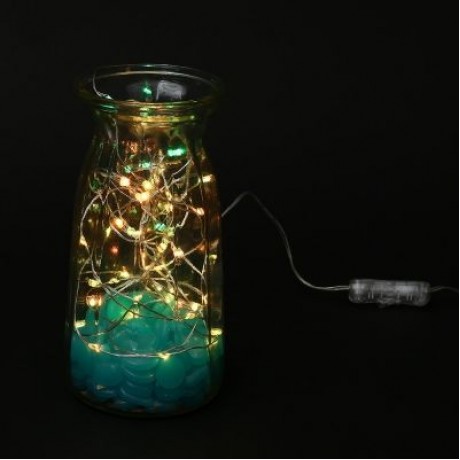 LH - BT - 100RGB 100 LEDs Fairy Copper String Light DIY Shape with App Control (MULTI)