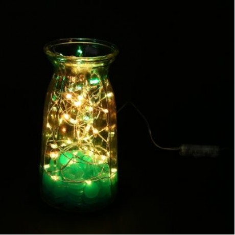 LH - BT - 100RGB 100 LEDs Fairy Copper String Light DIY Shape with App Control (MULTI)