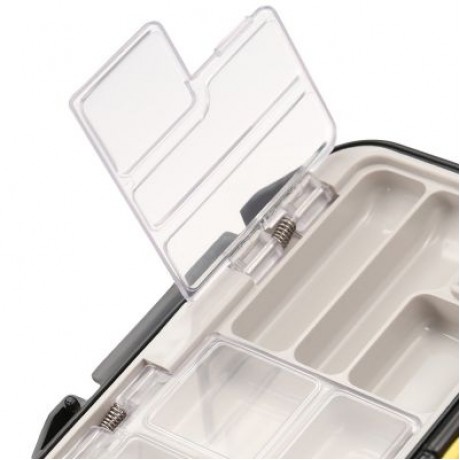 12 Compartments Waterproof Fishing Tackle Storage Box Plastic Fish Lure Bag (BLACK)