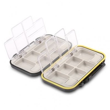 12 Compartments Waterproof Fishing Tackle Storage Box Plastic Fish Lure Bag (BLACK)