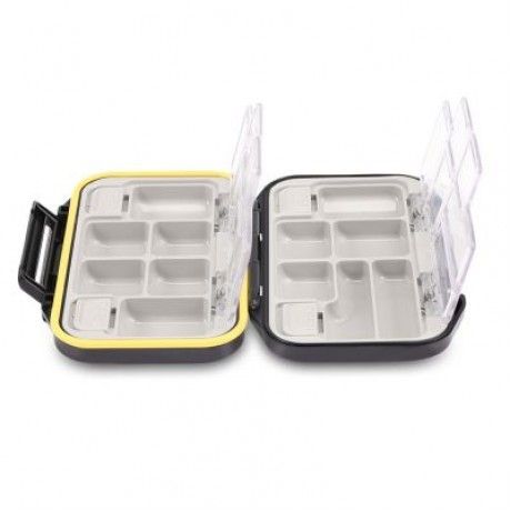 12 Compartments Waterproof Fishing Tackle Storage Box Plastic Fish Lure Bag (BLACK)