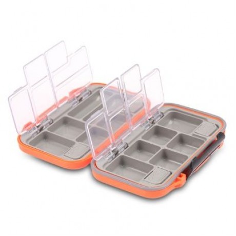 12 Compartments Waterproof Fishing Tackle Storage Box Plastic Fish Lure Bag (ORANGE)