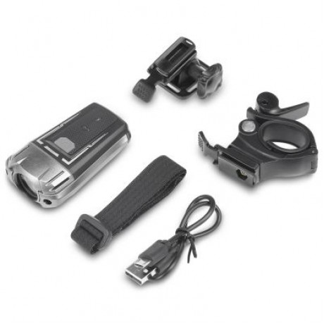Bicycle USB Rechargeable Headlight Safety Helmet Flashlight for Mountain Bike (BLACK)