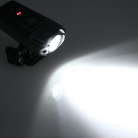 Bicycle USB Rechargeable Headlight Safety Helmet Flashlight for Mountain Bike (BLACK)