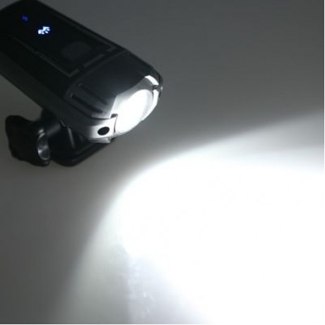 Bicycle USB Rechargeable Headlight Safety Helmet Flashlight for Mountain Bike (BLACK)