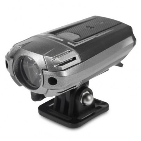 Bicycle USB Rechargeable Headlight Safety Helmet Flashlight for Mountain Bike (BLACK)