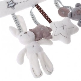 Baby Bed Trailer Pendant Rattle Hanging Musical Plush Toy (WHITE)