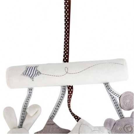 Baby Bed Trailer Pendant Rattle Hanging Musical Plush Toy (WHITE)