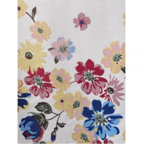 Plus Size Buttoned Floral Tank Top (WHITE)
