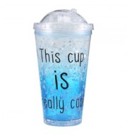 Ice Double Plastic Cool Summer Juice Ice Cool Cup (LIGHT SKY BLUE)