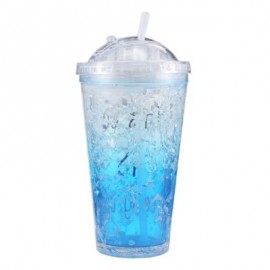 Ice Double Plastic Cool Summer Juice Ice Cool Cup (LIGHT SKY BLUE)