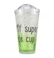 Ice Double Plastic Cool Summer Juice Ice Cool Cup (CHARTREUSE)