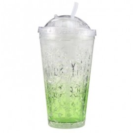Ice Double Plastic Cool Summer Juice Ice Cool Cup (CHARTREUSE)