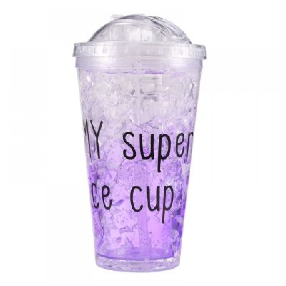 Ice Double Plastic Cool Summer Juice Ice Cool Cup (MAUVE)
