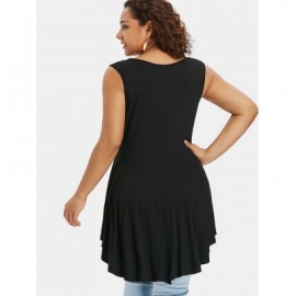 Plus Size Peplum Tank Top (BLACK)
