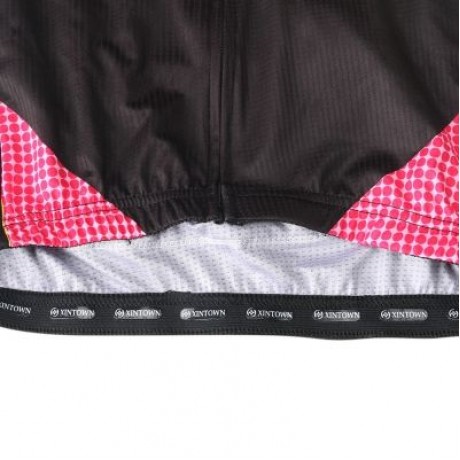 XINTOWN1 Quick-dry Short Sleeve Zipper Printed Cycling Jersey for Women (MULTI-E)