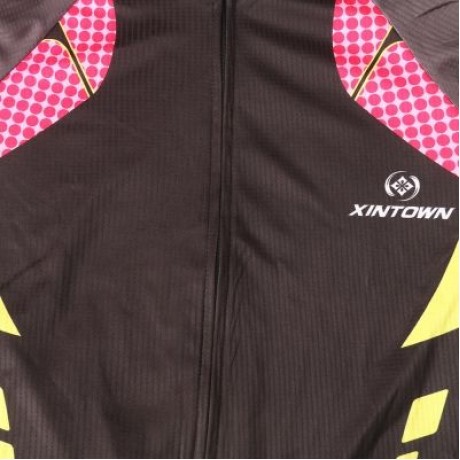 XINTOWN1 Quick-dry Short Sleeve Zipper Printed Cycling Jersey for Women (MULTI-E)