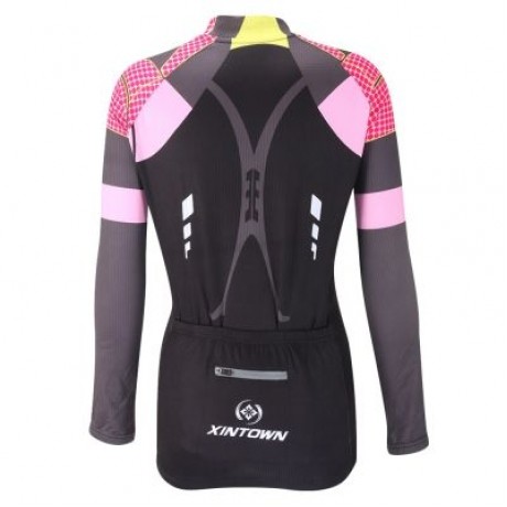 XINTOWN Long Sleeve Quick-dry Zipper Color Printed Cycling Jersey for Women (MULTI)
