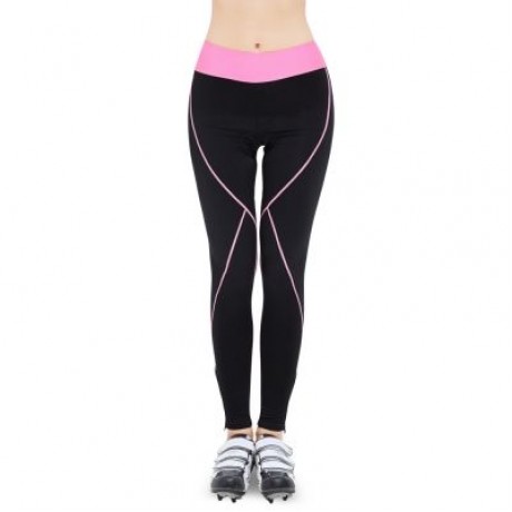 XINTOWN Quick-dry Zipper Cycling Tights Pants with Cushion for Women (CARNATION PINK)