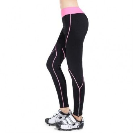 XINTOWN Quick-dry Zipper Cycling Tights Pants with Cushion for Women (CARNATION PINK)
