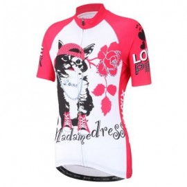 XINTOWN Short Sleeve Quick-dry Zipper Color Printed Cycling Jersey for Women (MULTI)