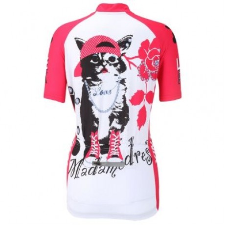 XINTOWN Short Sleeve Quick-dry Zipper Color Printed Cycling Jersey for Women (MULTI)