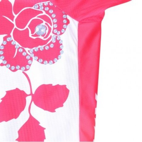XINTOWN Short Sleeve Quick-dry Zipper Color Printed Cycling Jersey for Women (MULTI)